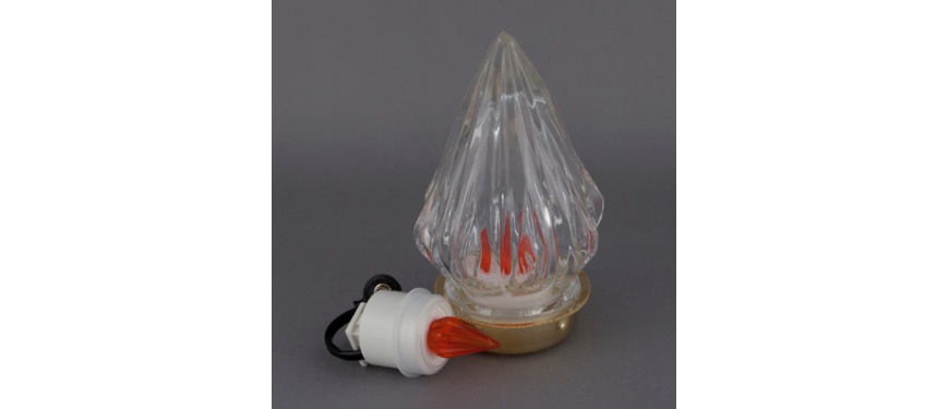 Lumino In Vetro Con Base, Candela Per Cimitero, Lumino 6 Angoli, Vetro, Lyrica 4 - Motiv Blume - Weiß, Inkl. Kerze 40h