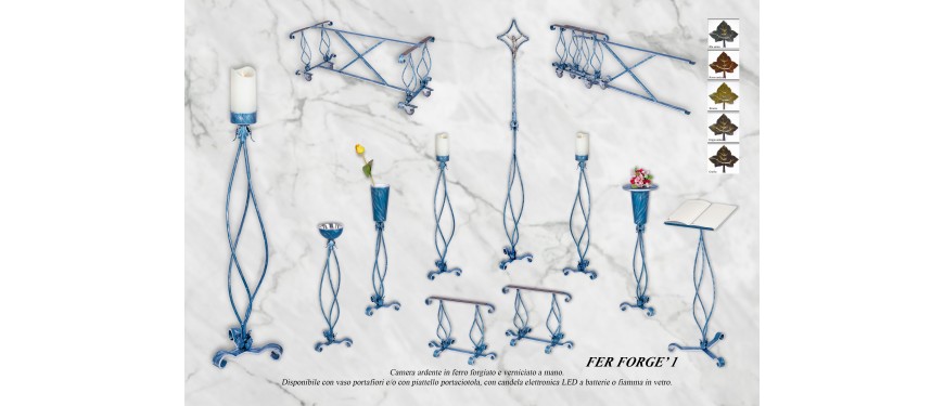 Arredi funebri Camera ardente Fer Forgè 1 con carrellino 0103